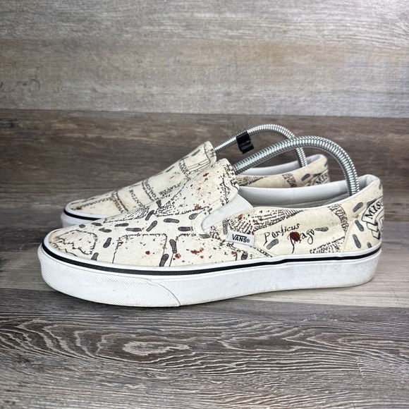 Vans x Harry Potter Mens 9/10.5W Marauder's Map Mischief Managed Classic Slip-On - Picture 2 of 15